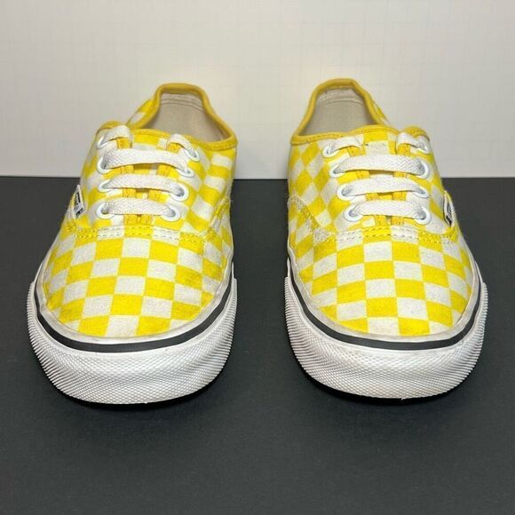 Womens VANS Authentic Yellow Checkerboard Low Top Shoes / Size 6 - Picture 2 of 9
